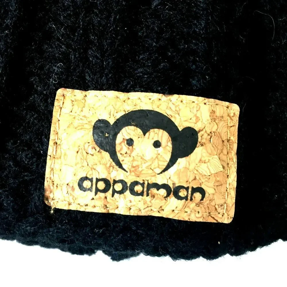 Appaman Kids Rocky Hat Black Soft Cable Knit Size Large 5-7 Years Old NWT‎ $28